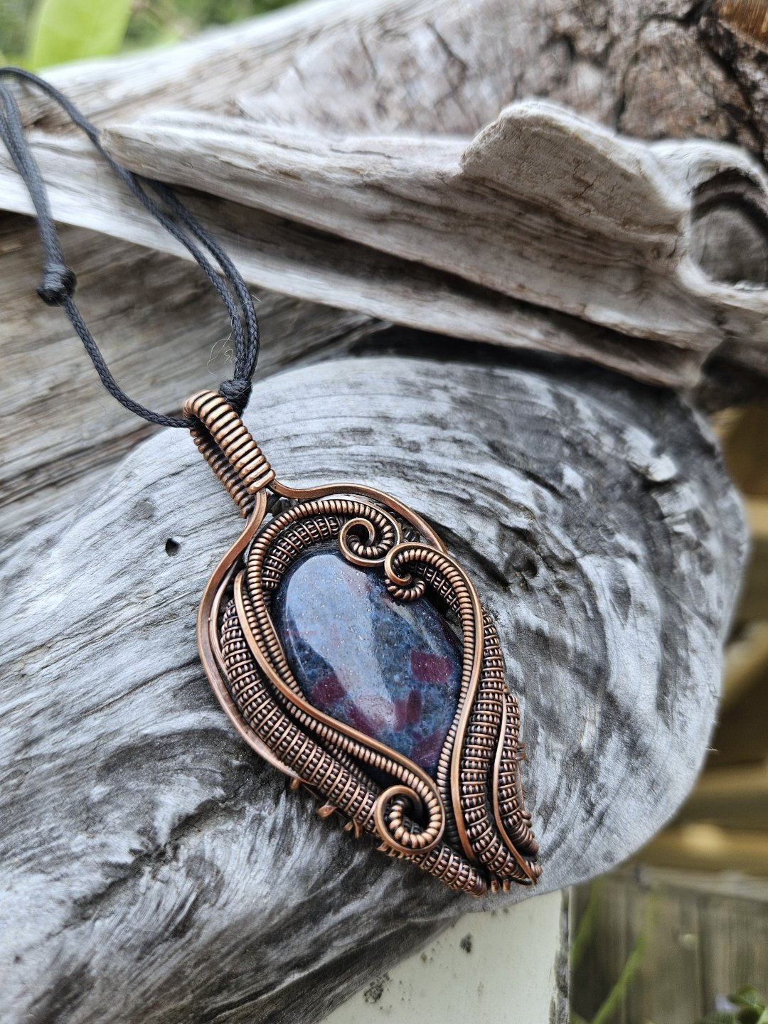 Ruby Kyanite and Copper Necklace