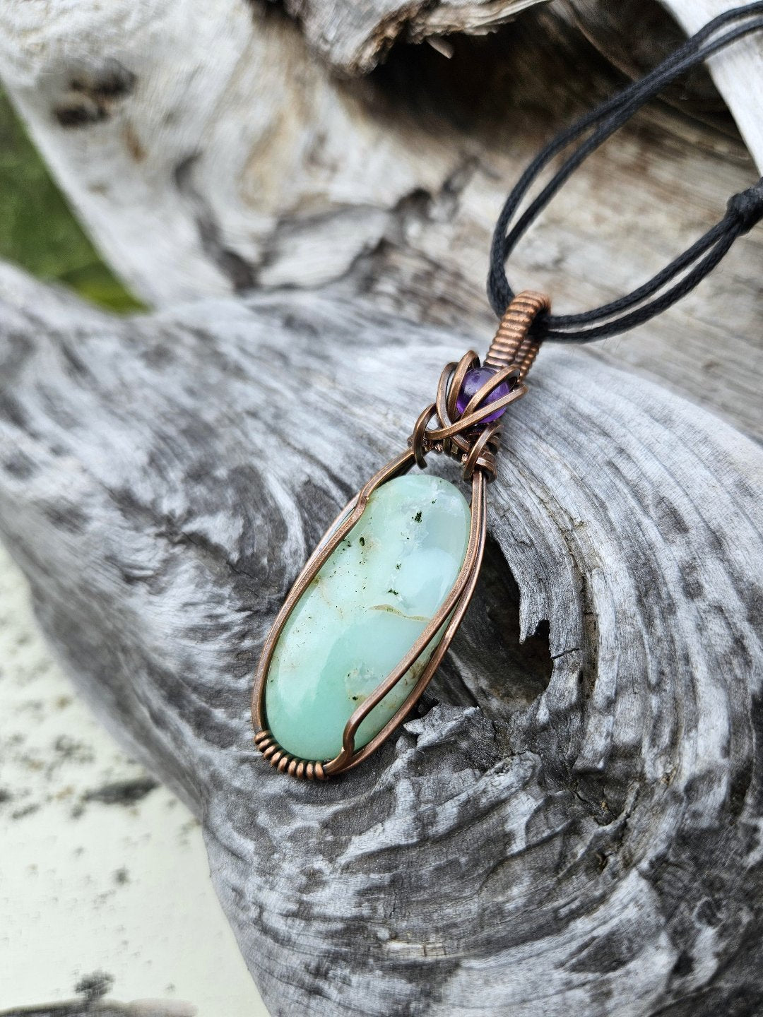 Chrysoprase and Copper Necklace