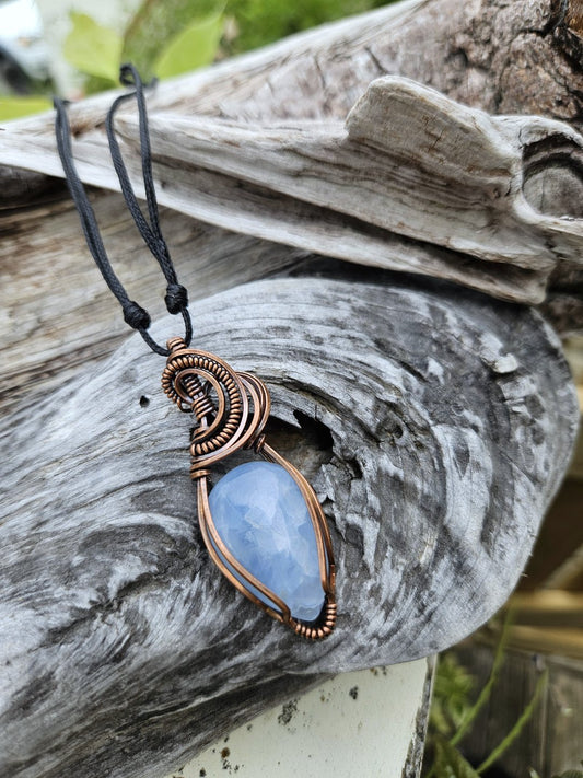 Celestite and Copper Necklace