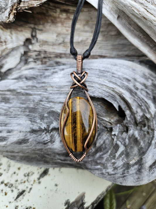 Tiger's Eye and Copper Necklace