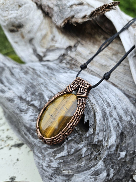 Tiger's Eye and Copper Necklace