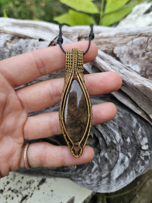 Labradorite and Brass Necklace