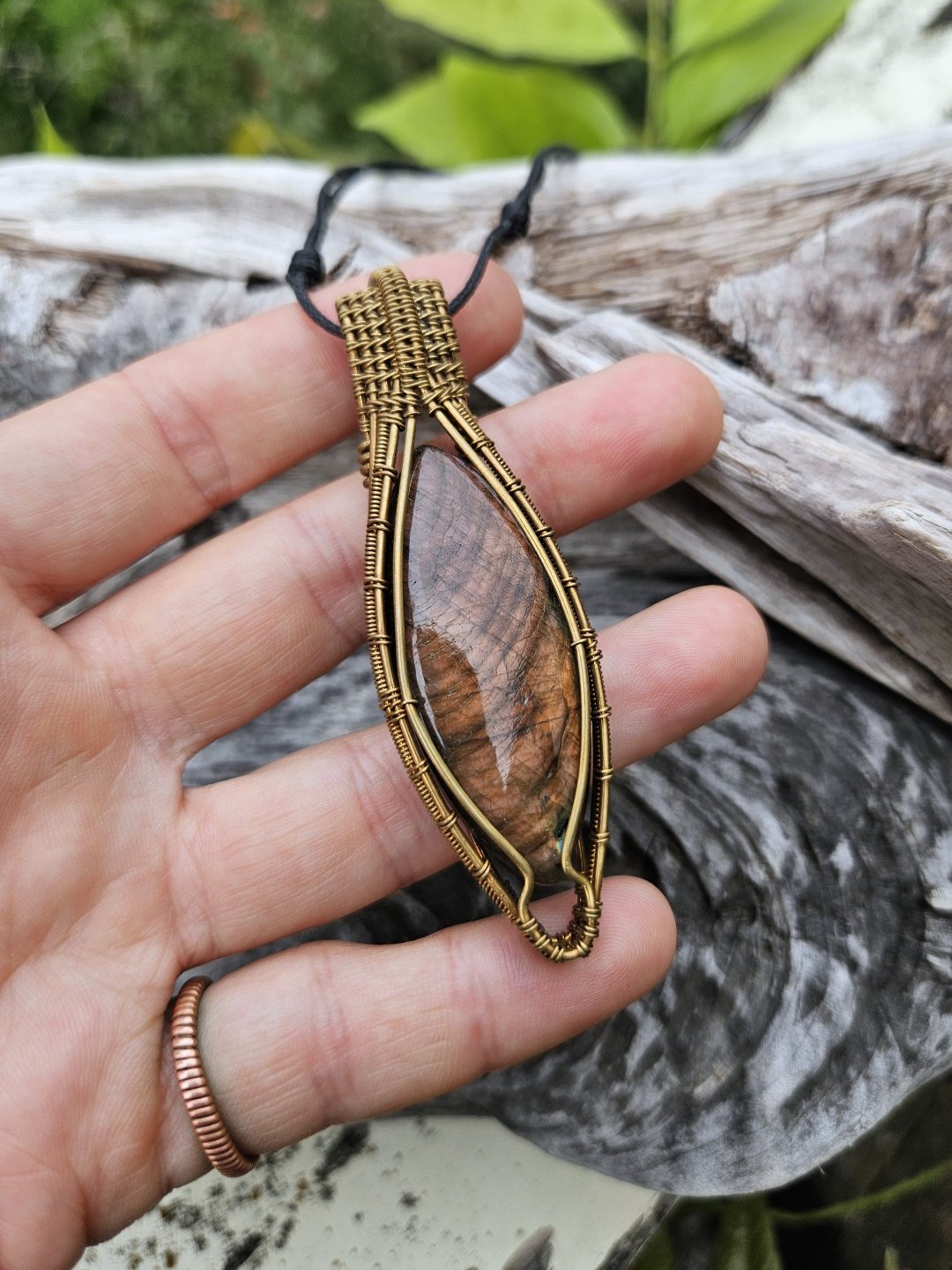 Labradorite and Brass Necklace