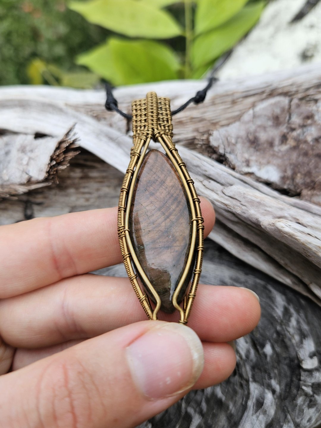 Labradorite and Brass Necklace