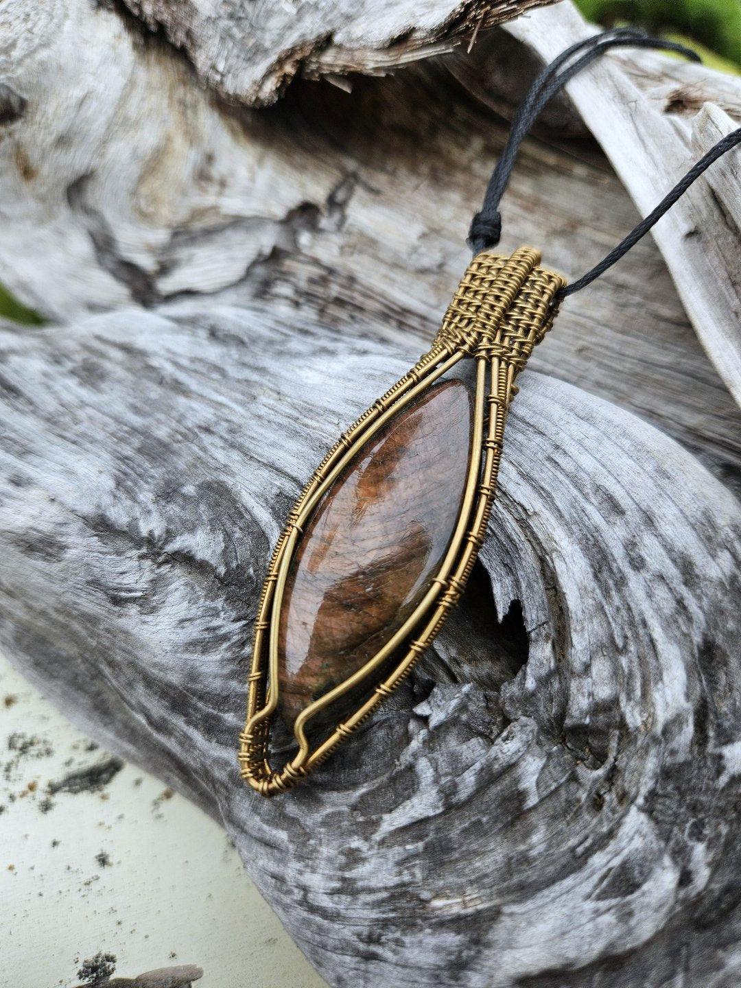 Labradorite and Brass Necklace