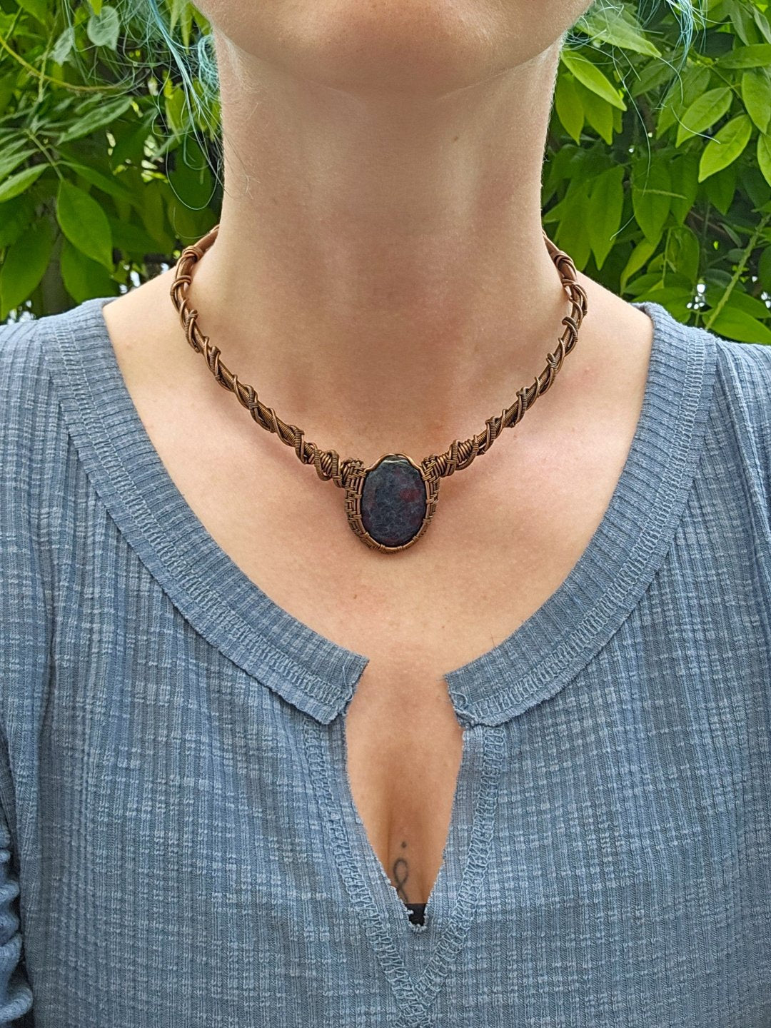 Ruby Kyanite and Copper Collar