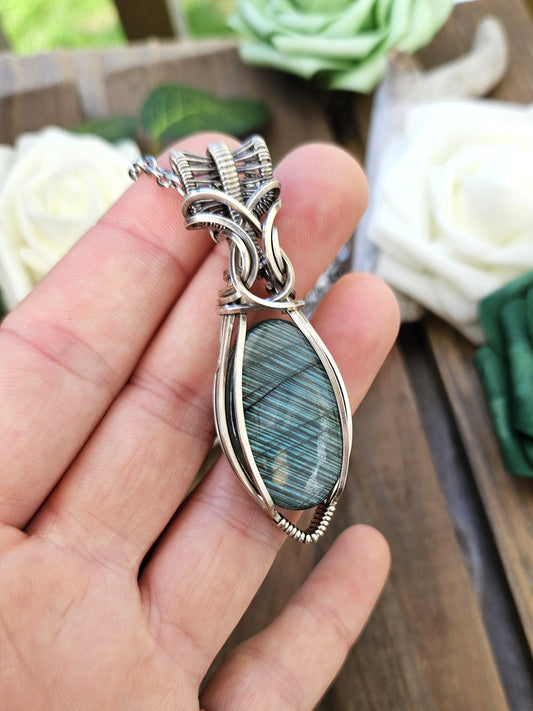 Labradorite and Silver Necklace