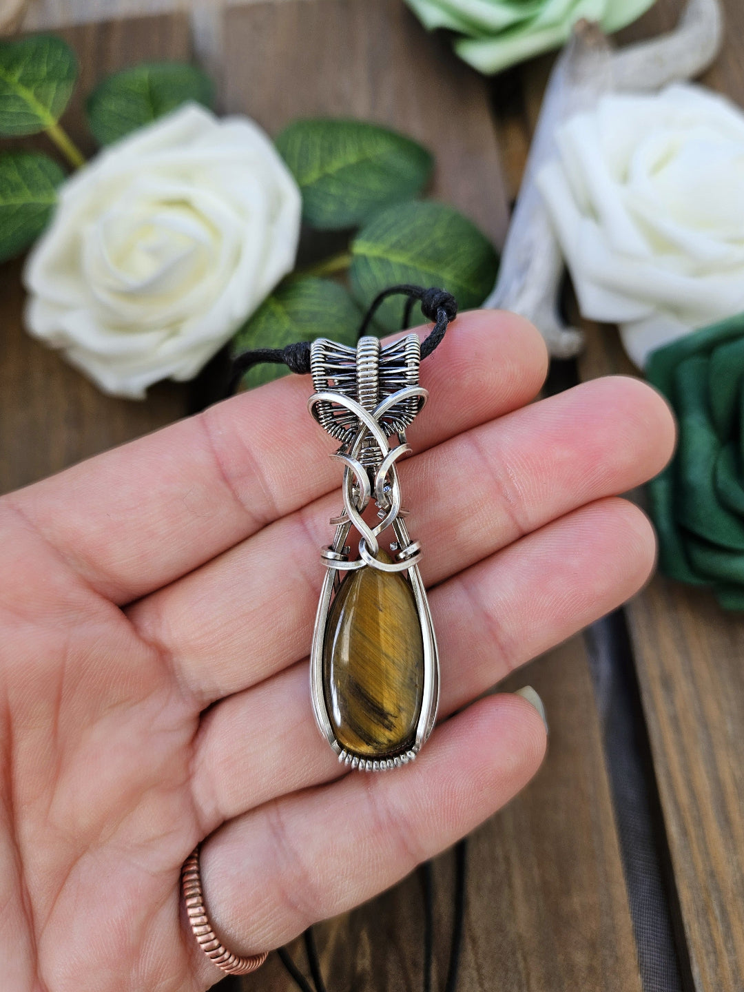 Tiger's Eye and Silver Necklace