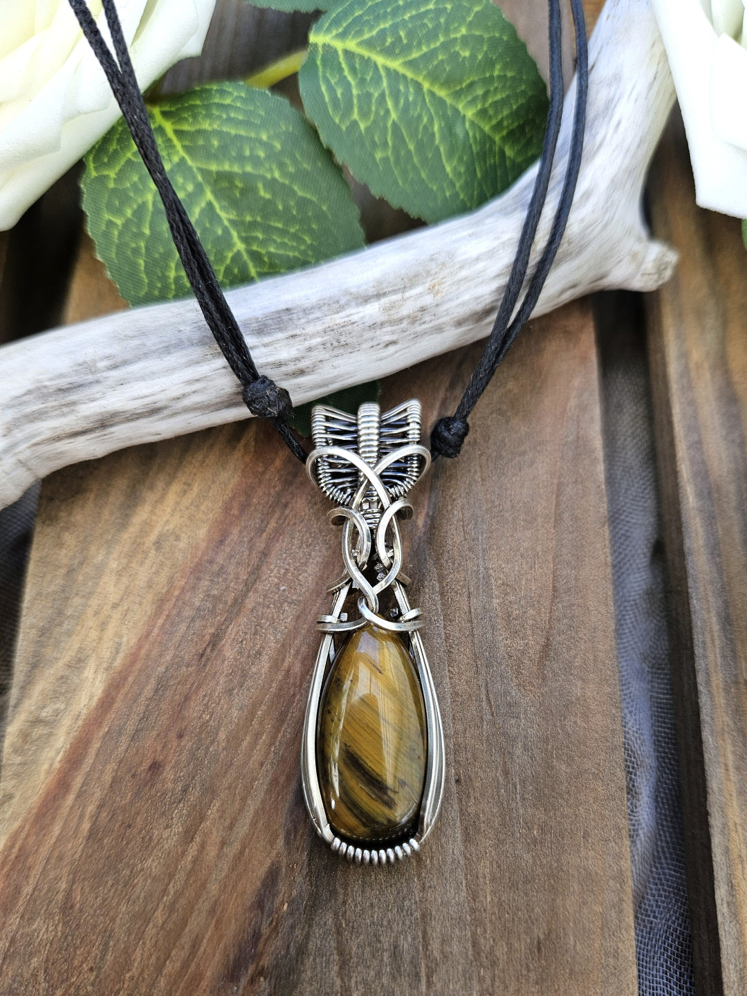 Tiger's Eye and Silver Necklace