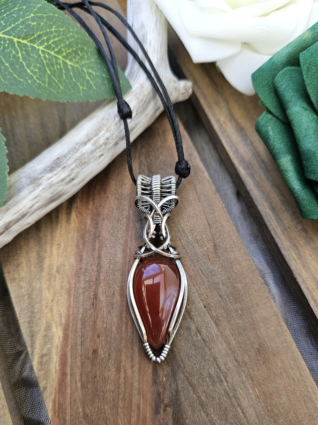 Carnelian and Silver Necklace