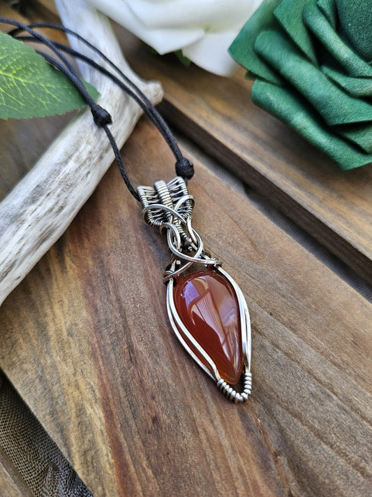 Carnelian and Silver Necklace