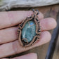Aquamarine and Copper Shield Necklace