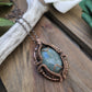 Aquamarine and Copper Shield Necklace