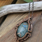 Aquamarine and Copper Shield Necklace