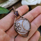 Quartz, Amethyst and Copper Moon Necklace