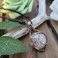 Quartz, Amethyst and Copper Moon Necklace