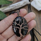 Obsidian Copper Tree of Life Necklace