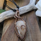 Flower Agate and Copper Heart Necklace