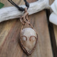 Flower Agate and Copper Heart Necklace