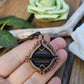 Black Tourmaline and Copper Shield Necklace