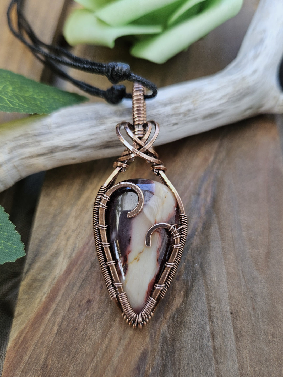 Mookaite and Copper Heart Necklace