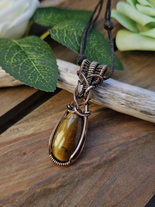 Tiger's Eye and Copper Necklace