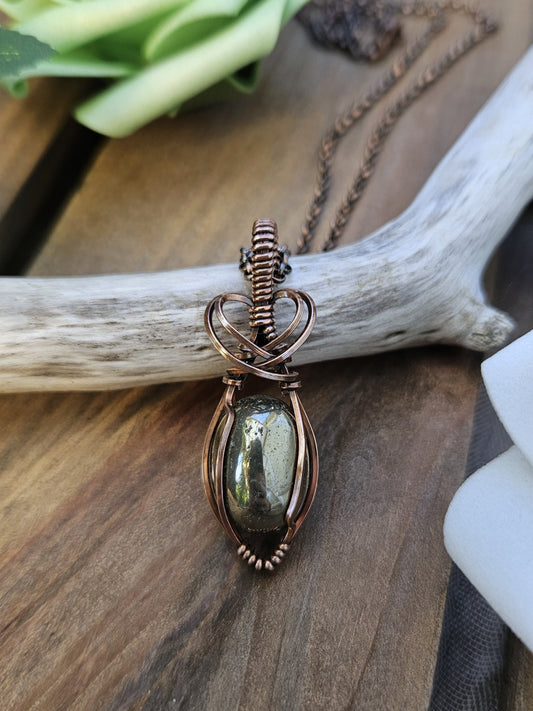 Pyrite and Copper Necklace