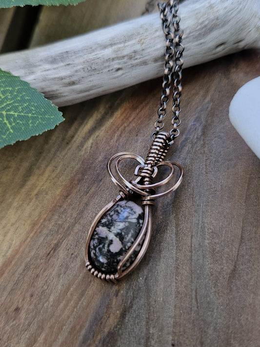 Rhodonite and Copper Necklace
