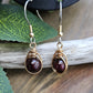 Bronze 'Dew Drop' Earrings - Garnet