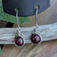 Silver 'Dew Drop' Earrings - Garnet