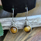 Silver 'Dew Drop' Earrings - Tigers Eye