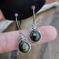 Silver 'Dew Drop' Earrings - Green Tourmaline