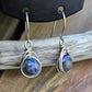 Silver 'Dew Drop' Earrings - Lapis Lazuli