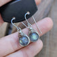 Silver 'Dew Drop' Earrings - Labradorite