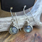 Silver 'Dew Drop' Earrings - Labradorite