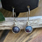 Silver 'Dew Drop' Earrings - Ruby Kyanite