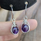 Silver 'Dew Drop' Earrings - Amethyst