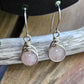 Silver 'Dew Drop' Earrings - Rose Quartz