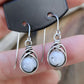 Silver 'Dew Drop' Earrings - Moonstone/Tourmaline