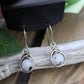 Silver 'Dew Drop' Earrings - Moonstone/Tourmaline