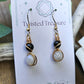 Bronze 'Alchemy' Earrings - Black Tourmaline & Moonstone