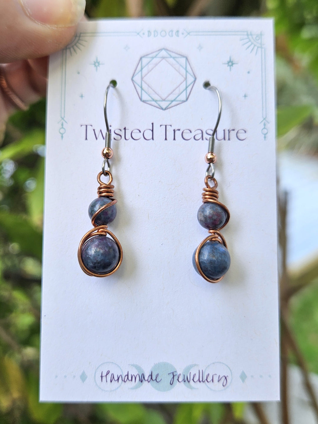 Copper 'Alchemy' Earrings - Ruby Kyanite