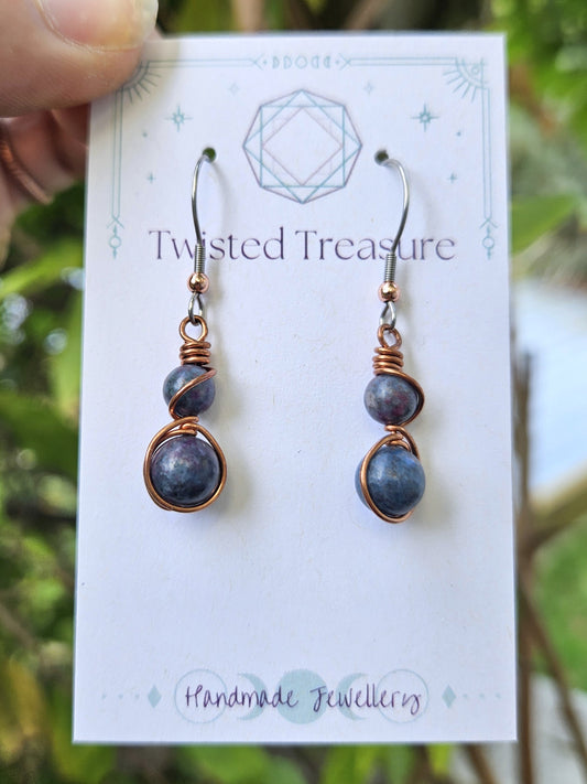 Copper 'Alchemy' Earrings - Ruby Kyanite