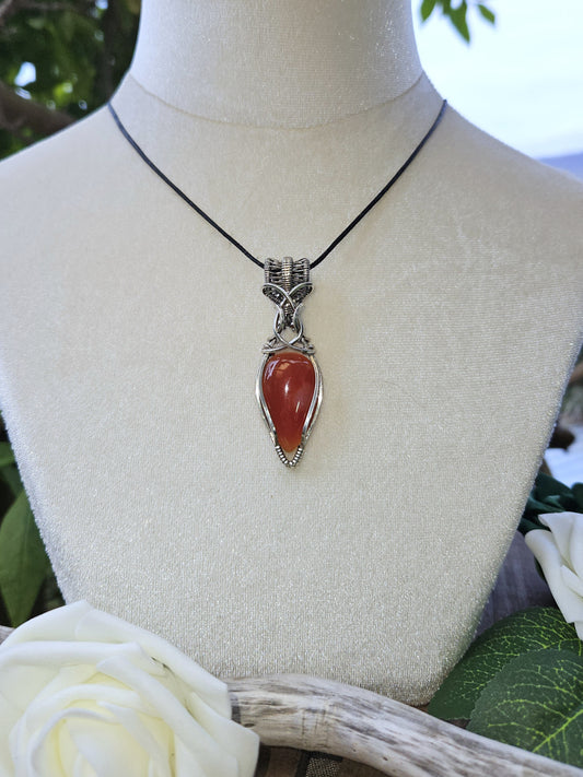 Carnelian and Silver Necklace