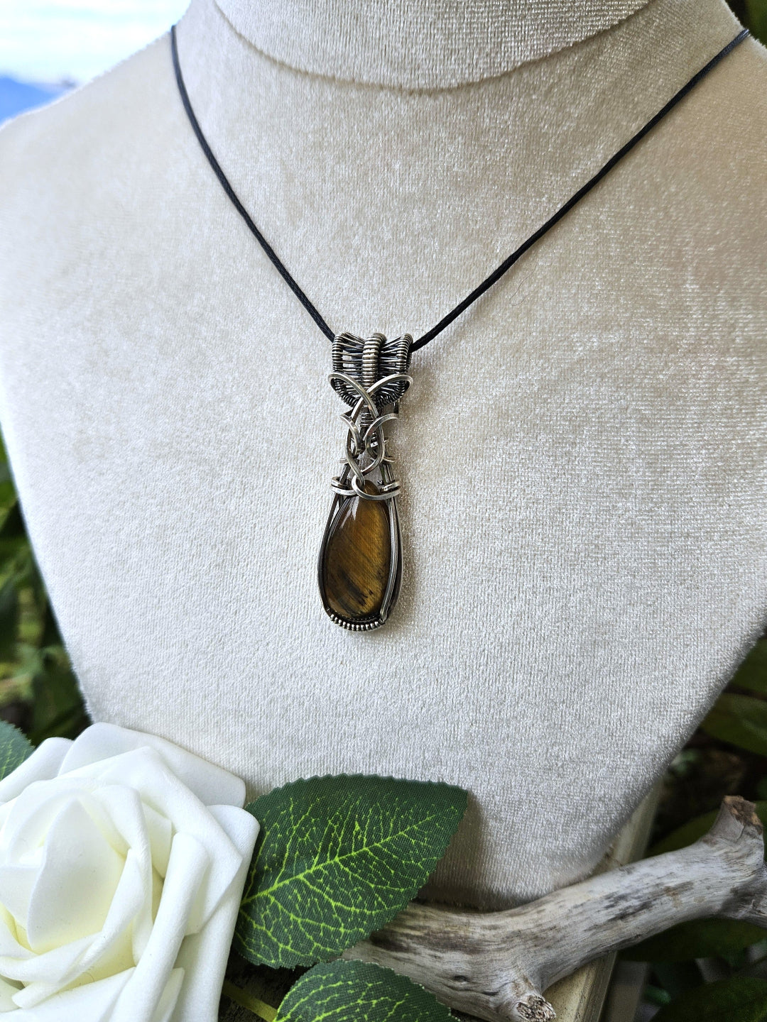 Tiger's Eye and Silver Necklace