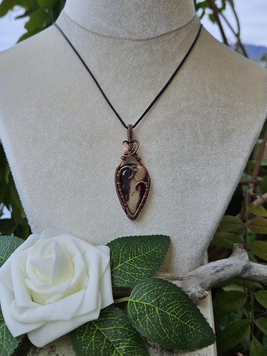 Mookaite and Copper Heart Necklace