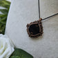 Black Tourmaline and Copper Shield Necklace