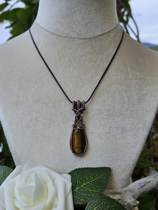 Tiger's Eye and Copper Necklace