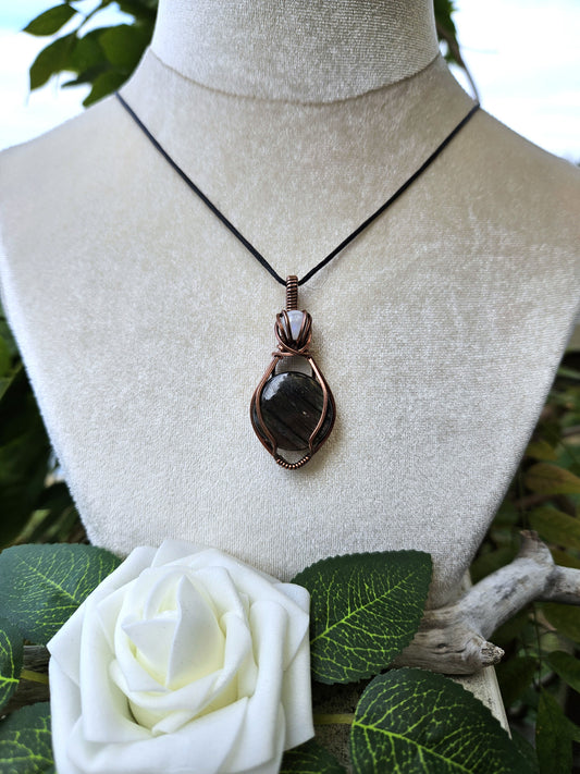 Labradorite, Moonstone and Copper Necklace