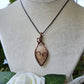 Flower Agate and Copper Heart Necklace